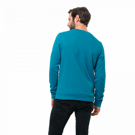 Пуловер мужский Jack Wolfskin Slogan Sweatshirt M blue reef