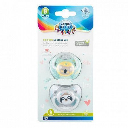 Пустышка силиконовая ортодонтическая Canpol babies Exotic Animals 6-18 мес., 2 шт. (23/921_grey)