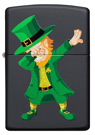Зажигалка Zippo Dabbing Leprechaun 49124 black matte