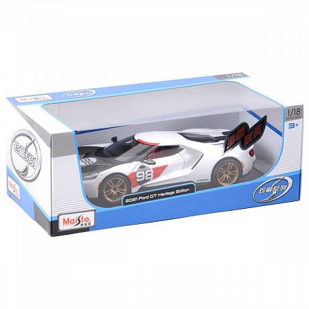 Машинка Maisto 1:18 2021 Ford GT Heritage (31390) white
