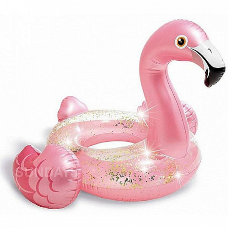 На картинке изображен Круг для плавания Intex Glitter Flamingo 56251 Круг для плавания Intex Glitter Flamingo 56251