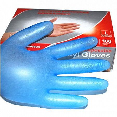 Перчатки виниловые одноразовые Zez Sport размер L в уп. 100 шт. ST208