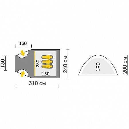 Палатка туристическая Talberg Bigless 3 (TLT-030)