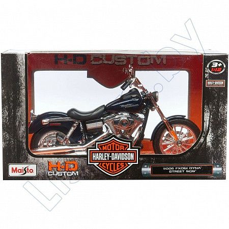 Масштабная модель мотоцикла Maisto 1:18 Harley Davidson 2006 FXBI Dyna Street Bob (31360) blue