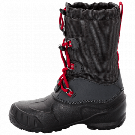 На картинке изображен Сапоги детские Jack Wolfskin Iceland Texapore High K black / red Сапоги детские Jack Wolfskin Iceland Texapore High K black / red