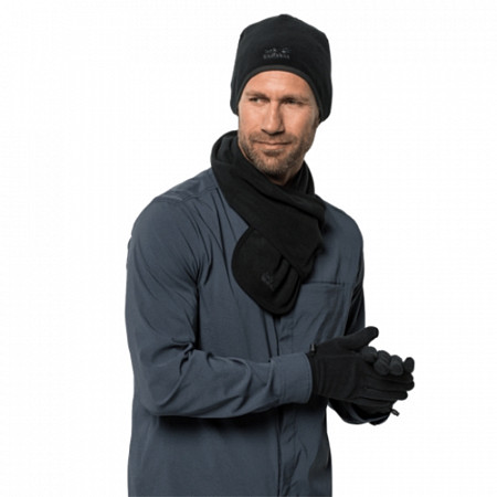 На картинке изображен Перчатки мужские Jack Wolfskin Nanuk Ecosphere 100 Glove black Перчатки мужские Jack Wolfskin Nanuk Ecosphere 100 Glove black