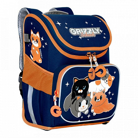 На картинке изображен Рюкзак школьный GRIZZLY RAl-194-2 /3 blue Рюкзак школьный GRIZZLY RAl-194-2 /3 blue