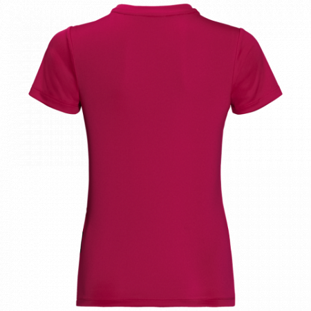 На картинке изображен Футболка детская Jack Wolfskin Jungle T Kids azalea red Футболка детская Jack Wolfskin Jungle T Kids azalea red