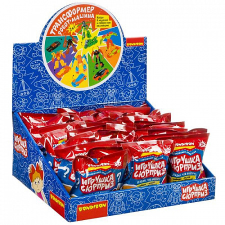 Игрушка-сюрприз  Bondibon трансформер робот-машина 6 видов ВВ3703