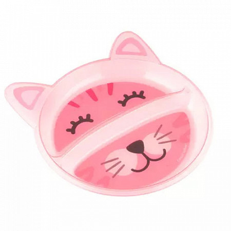 Тарелка Canpol babies Пластиковая 6м+ (74/005) Котик Pink