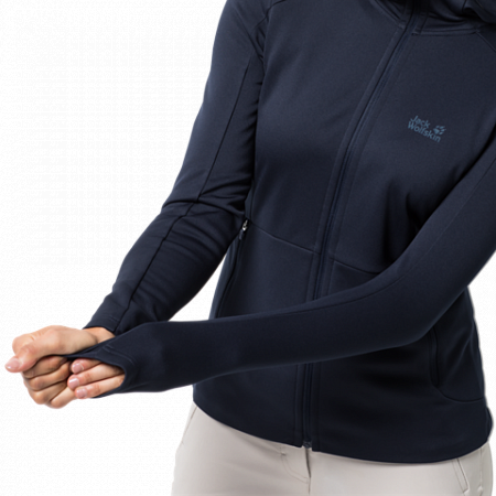 Джемпер женский Jack Wolfskin Kiewa Hooded Jacket W midnight blue