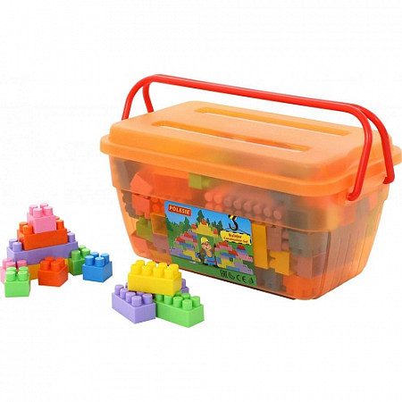 Конструктор Полесье Строитель 109 элементов в контейнере 50434