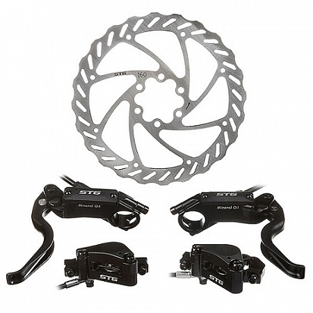 На картинке изображен Тормоз дисковый STG HJ-OD03-F гидравлический Х90050 Тормоз дисковый STG HJ-OD03-F гидравлический Х90050