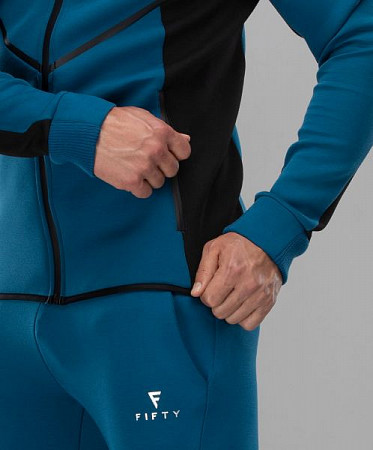 На картинке изображен Мужской спортивный джемпер FIFTY FA-MJ-0102-BBL blue/black Мужской спортивный джемпер FIFTY FA-MJ-0102-BBL blue/black