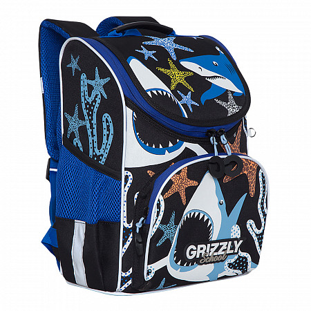 Рюкзак школьный GRIZZLY RAm-085-2 /1 black/blue