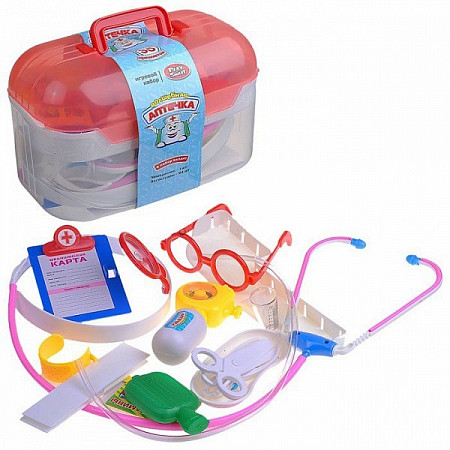 На картинке изображен Набор доктора Play Smart в чемодане 2552 Набор доктора Play Smart в чемодане 2552