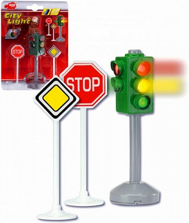 На картинке изображен Игрушка Dickie Toys Светофор и дорожные знаки (203313047) Игрушка Dickie Toys Светофор и дорожные знаки (203313047)
