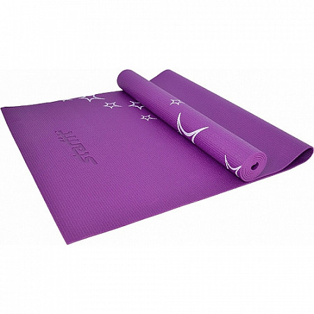 Гимнастический коврик для йоги, фитнеса с рисунком Starfit FM-102 PVC purple (173x61x0,3)
