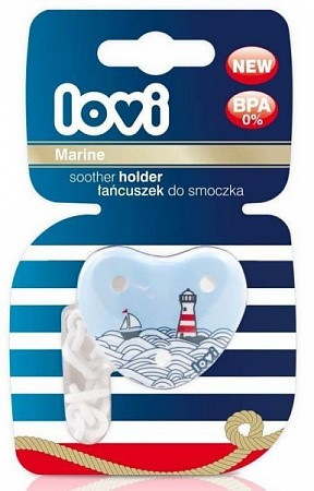 Набор Lovi Marine Пустышка 0-3 мес 2шт + держатель для пустышки 0149