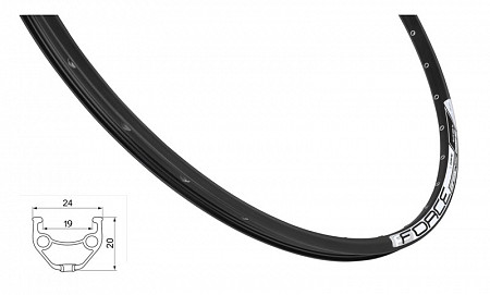 На картинке изображен Обод Force Classic 622x19 28/ 29" 70258 black Обод Force Classic 622x19 28/ 29" 70258 black