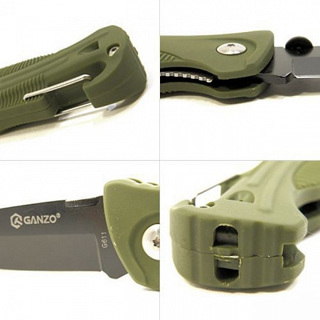 На картинке изображен Нож Ganzo G611-G green Нож Ganzo G611-G green