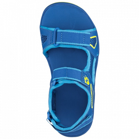 На картинке изображен Сандалии детские Jack Wolfskin Taraco Beach Sandal K blue / lime Сандалии детские Jack Wolfskin Taraco Beach Sandal K blue / lime