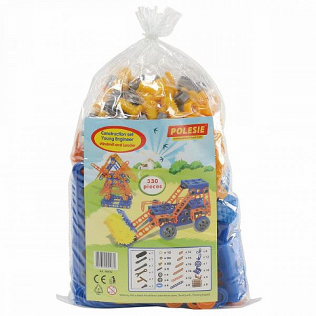Конструктор Полесье Изобретатель Мельница №2 + Трактор-погрузчик №1 330 элементов в пакете 55132