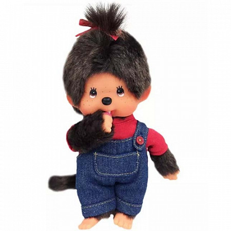 Мягкая игрушка Monchhichi Девочка в комбинезоне и красной футболке 243570