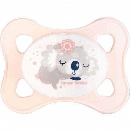 Пустышка Canpol babies Sleepy Koala Силиконовая Симметричная 0-2 мес., 2 шт. (23/910_pin) pink