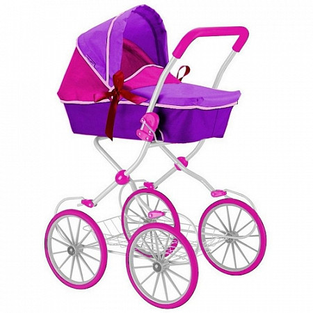 На картинке изображен Коляска для кукол RT 603 fuchsia/purple Коляска для кукол RT 603 fuchsia/purple