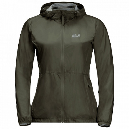 Ветрозащитная летняя куртка женская Jack Wolfskin Jwp Breather W green pine