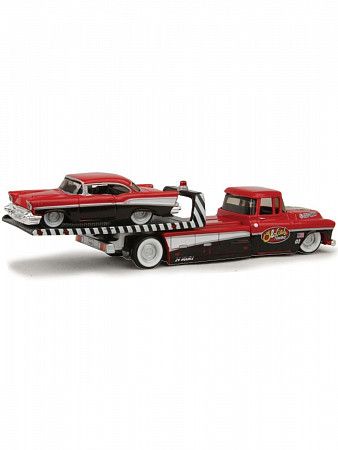 Эвакуатор игрушечный и машинка Maisto 1957 Chevrolet Flatbed & 1957 Chevrolet Bel Air (15055)