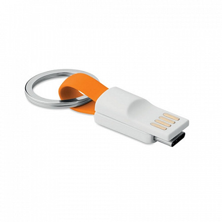 Брелок с переходником USB - Type C orange MO917110