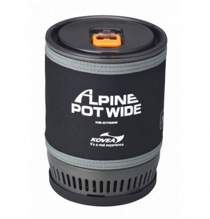 На картинке изображен Горелка с кастрюлей Kovea Alpine Pot Wide KB-0703W Горелка с кастрюлей Kovea Alpine Pot Wide KB-0703W
