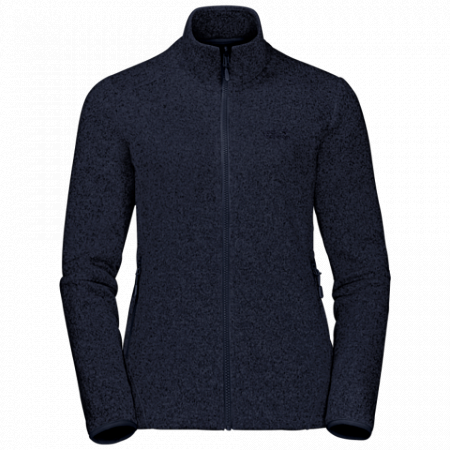 На картинке изображен Джемпер женский Jack Wolfskin Caribou Track Jacket W midnight blue Джемпер женский Jack Wolfskin Caribou Track Jacket W midnight blue