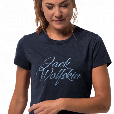 Футболка женская Jack Wolfskin Brand T W midnight blue