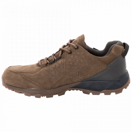 На картинке изображен Полуботинки мужские Jack Wolfskin Cascade Hike Lt Texapore Low M dark wood / phantom Полуботинки мужские Jack Wolfskin Cascade Hike Lt Texapore Low M dark wood / phantom