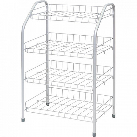 Этажерка для обуви узкая Nika (4 полки в прихожую) серая ЭТ2