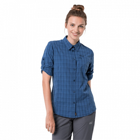 Рубашка женская Jack Wolfskin Centaura Flex Shirt W dark indigo checks