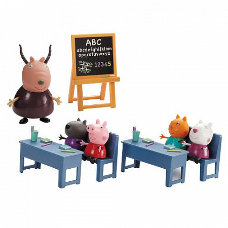 На картинке изображен Игровой набор Peppa Pig Идём в школу 20827 Игровой набор Peppa Pig Идём в школу 20827