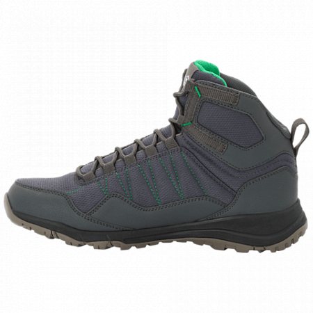 На картинке изображен Ботинки мужские Jack Wolfskin Maze Texapore Mid M dark steel / green Ботинки мужские Jack Wolfskin Maze Texapore Mid M dark steel / green