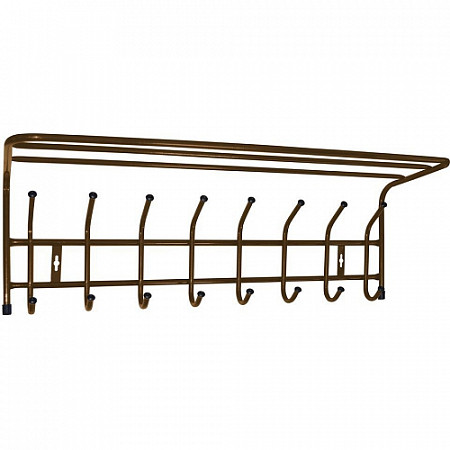 Вешалка для одежды Nika настенная (с полкой) медный антик ВП8