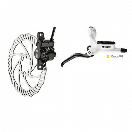 Тормоз дисковый гидравлический передний Tektro draco ws под женскую руку ротор 180мм гидролиния 725мм black/white ZTB11334