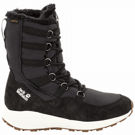 На картинке изображен Ботинки женские Jack Wolfskin Nevada Texapore High W black / off-white Ботинки женские Jack Wolfskin Nevada Texapore High W black / off-white