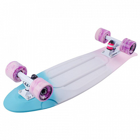 На картинке изображен Penny board (пенни борд) Tech Team Tricolor 27" 2021 sea blue/white Penny board (пенни борд) Tech Team Tricolor 27" 2021 sea blue/white