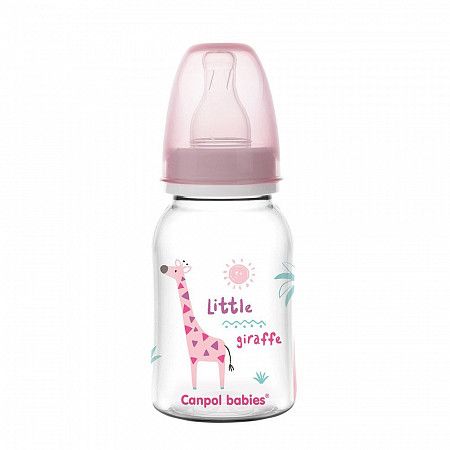 Бутылочка для кормления Canpol babies AFRICA с узким горлышком 120 мл., 0+ мес. (59/100) pink