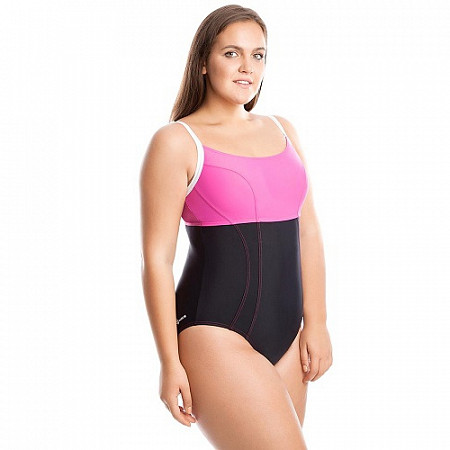 На картинке изображен Купальник спортивный женский Mad Wave Fit black/pink Купальник спортивный женский Mad Wave Fit black/pink