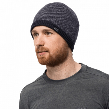 На картинке изображен Шапка мужская Jack Wolfskin Stormlock Foggy Cap night blue 1906241-1010561 Шапка мужская Jack Wolfskin Stormlock Foggy Cap night blue 1906241-1010561