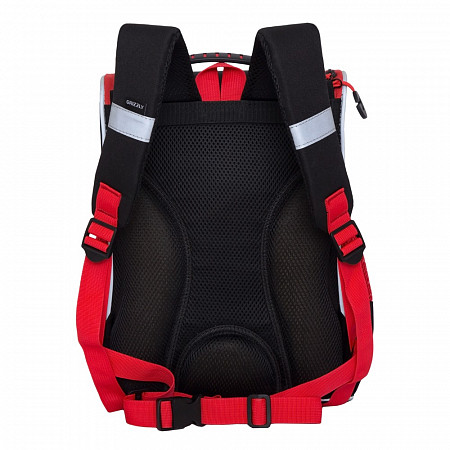 На картинке изображен Рюкзак школьный GRIZZLY RAm-085-6 /2 black/red Рюкзак школьный GRIZZLY RAm-085-6 /2 black/red