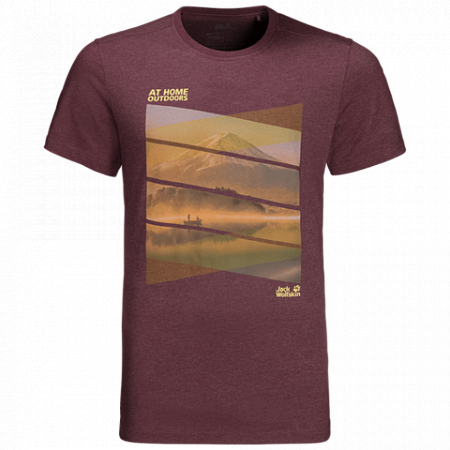 Футболка мужская Jack Wolfskin Motosu Lake T M port wine